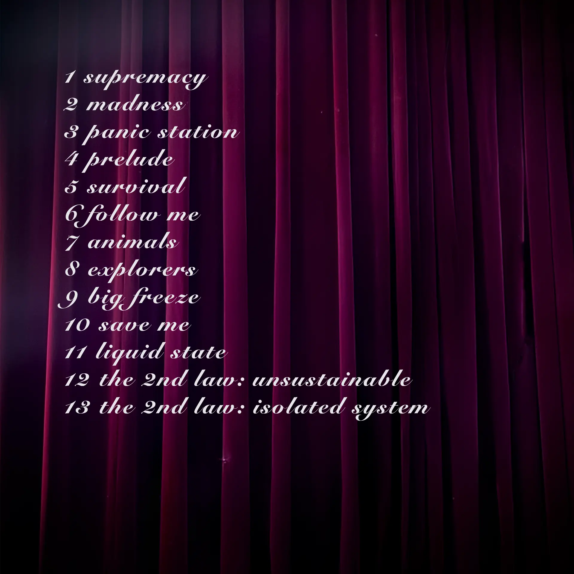 Back cover artwork with tracklist