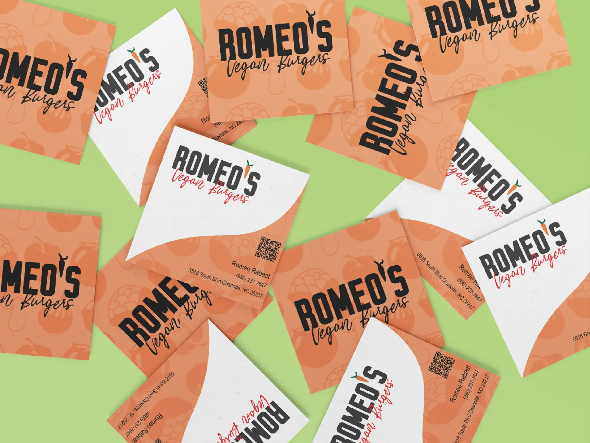 Romeo's Vegan Burgers — business cards